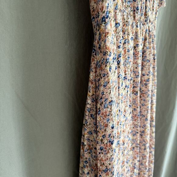 Manydress Floral Midi Dress Pink Ruffle Prairie Style Boho Women's Size Medium - Picture 7 of 13